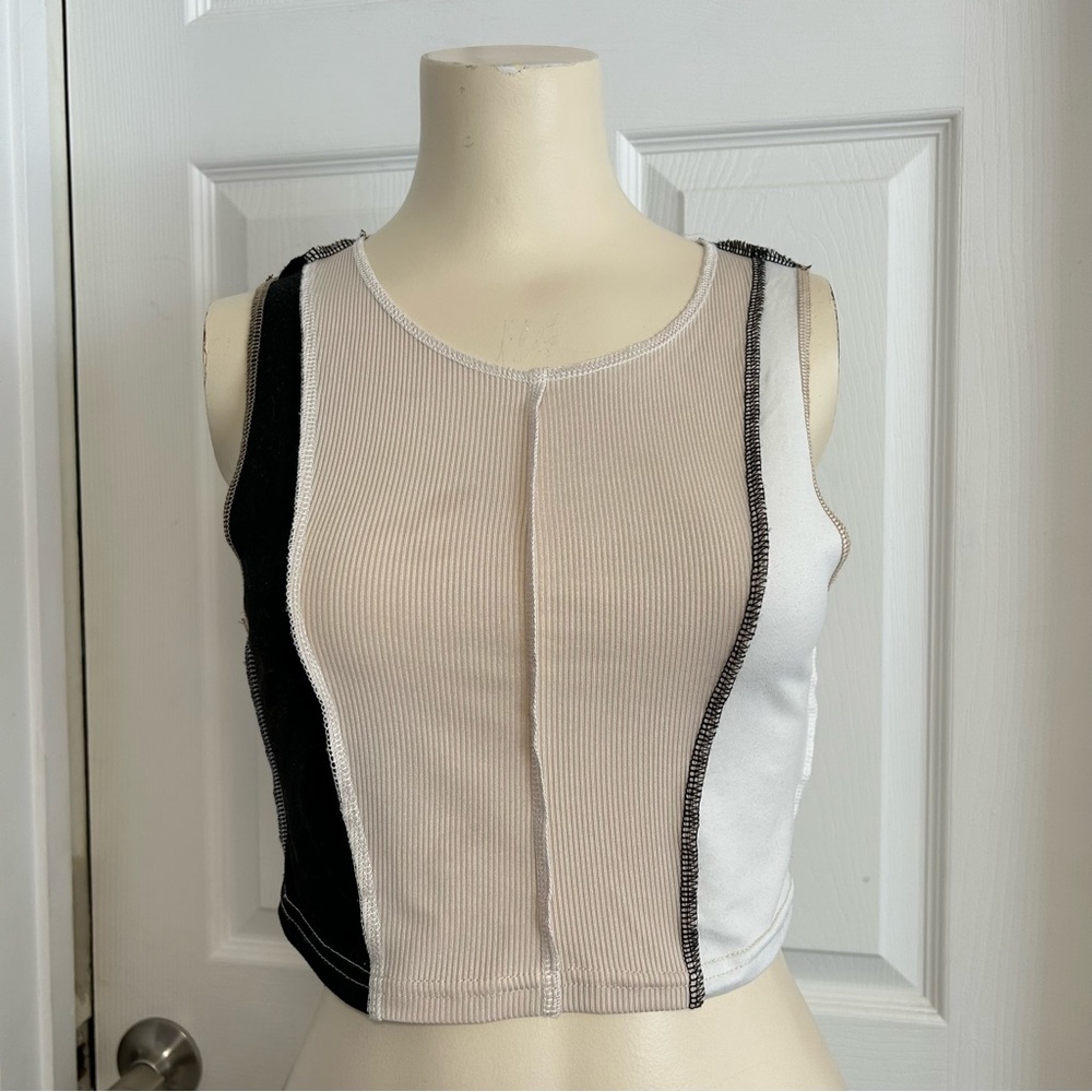 Shein Colorblock Ribbed Patchwork Tank Top Womens Small.‎